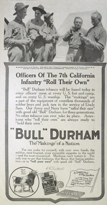 1917 Bull Durham Tobacco Ad ~ 7th California Infantry Photo