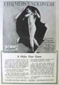 1917 Chalmers Underwear Ad ~ Golfing Man in Underwear