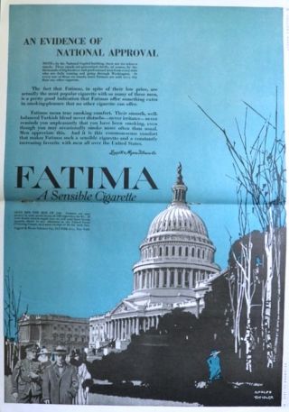 1917 Fatima Cigarettes Ad ~ U.S. Capitol Building