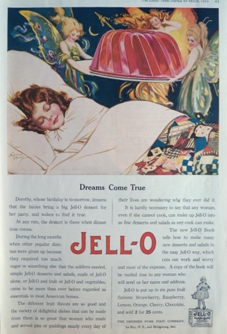 1919 Jello Ad ~ Norman Price ~ Child Dreams of Jello Fairies