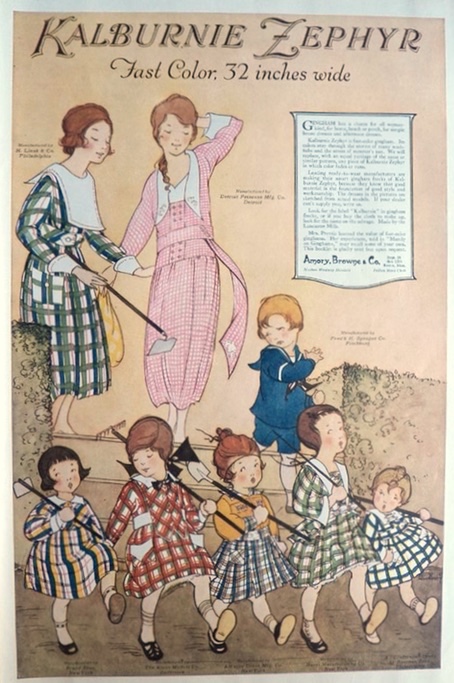 1919 Kalburnie Zephyr Gingham Ad ~ M.C. Woodbury