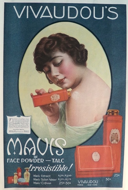 1919 Mavis by Vivaudou Powder Ad ~ Irresistable!