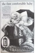 1918 Mennen's Powder Ad ~ The First Comfortable Baby