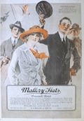 1918 Mallory Hats Ad ~ "Cravenette" Finish