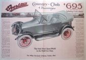 1916 Willys Overland Country Club Car Ad