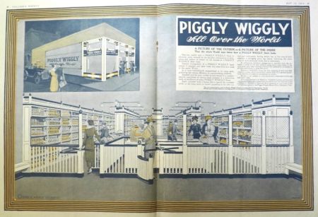 1918 Piggly Wiggly Stores Ad ~ Inside & Outside