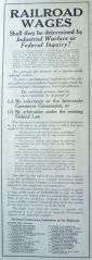 1916 Controversy Over Railroad Wages Ad