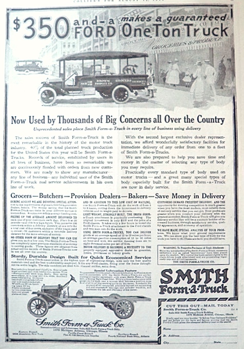 1916 Smith Form-A-Truck Ad ~ Used by Thousands