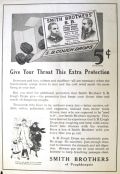 1918 Smith Brothers Cough Drops Ad ~ Winter Protection