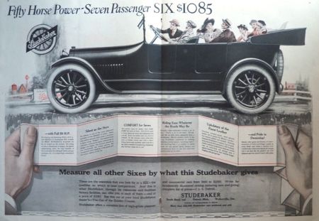 1916 Studebaker Ad ~ Seven Passenger Six