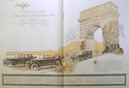 1918 Studebaker Car Ad ~ Four, Light Six, Big Six