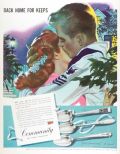 1945 Community Silverplate Ad ~ Jon Whitcomb ~ Back Home
