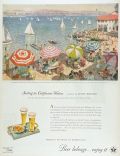 1945 Beer Belongs Ad ~ Sailing in California ~ Julien Binford