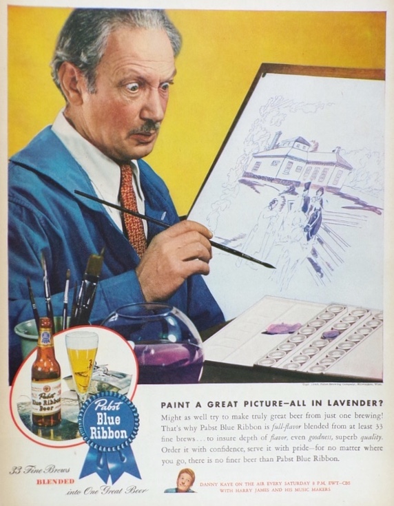 1945 Pabst Beer Ad ~ All Lavender Painting