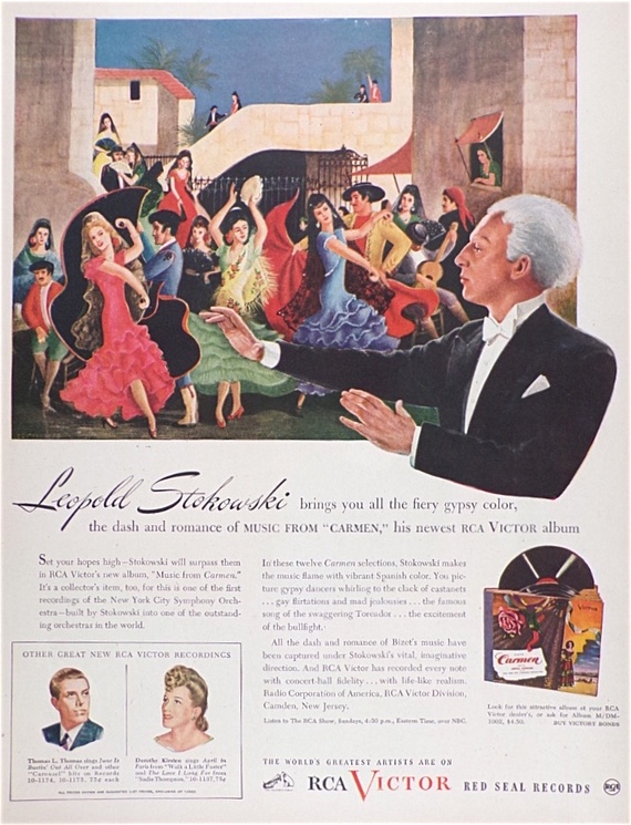 1945 RCA Records Ad ~ Leopold Stokowski ~ Carmen