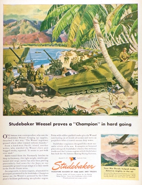 1945 Studebaker Weasel Ad ~ A Champion