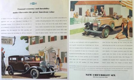 1931 Chevy Six Ad ~ Roadster & Sedan