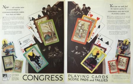 1930 Congress Playing Cards Ad ~ Various Designs