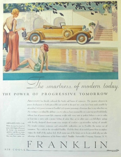 1931 Franklin Automobile Ad ~ Beautiful Deco Art