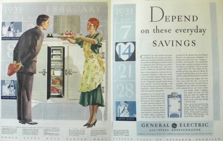 1931 General Electric All-Steel Refrigerator Ad