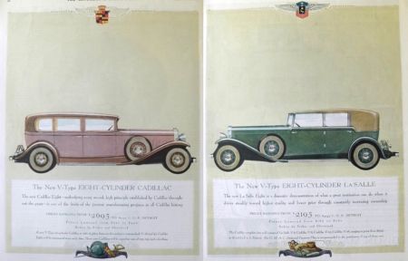 1930 V-Type Cadillac & LaSalle Ad ~ Eight Cylinder