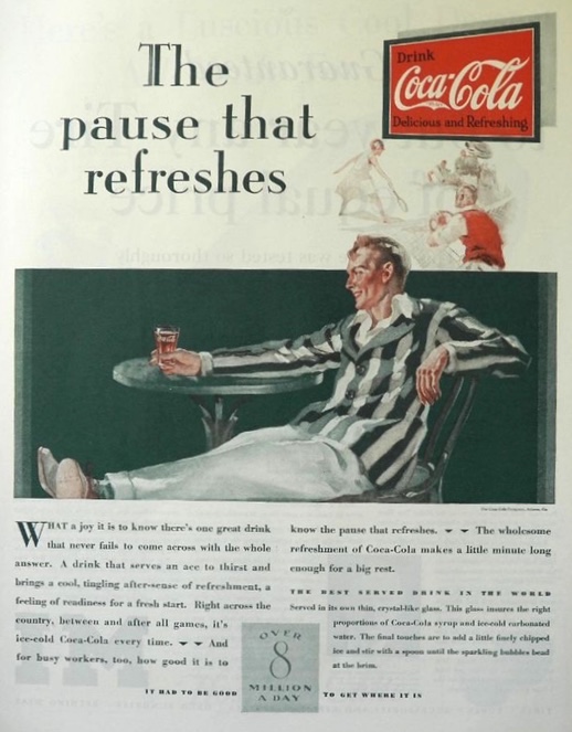 1929 Coca Cola Coke Ad ~ Guy In Striped Jacket