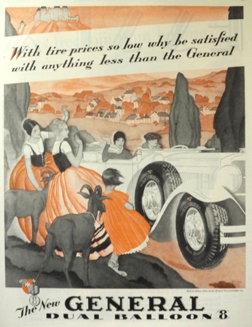 1929 General Dual Balloon Tires Ad ~ Goats