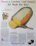 1929 Hostess Cake Lemon Loaf Ad ~ Luscious Cool Dessert