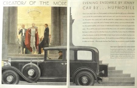 1929 Hupmobile Century Six & Eight Ad ~ Great Art