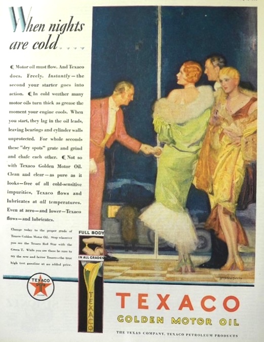 1929 Texaco Oil Ad ~ McClelland Barclay