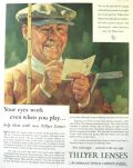 1929 Tillyer Lenses Ad ~ Norman Rockwell Golfer