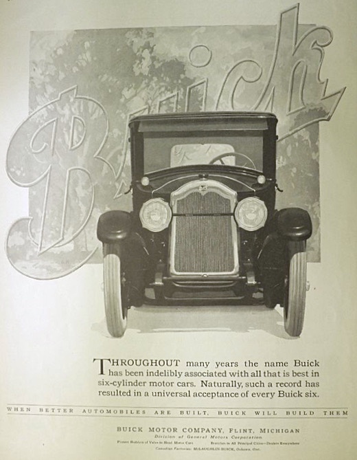 1924 Buick Six Ad ~ All That is Best in Six-Cylinder Motor Cars