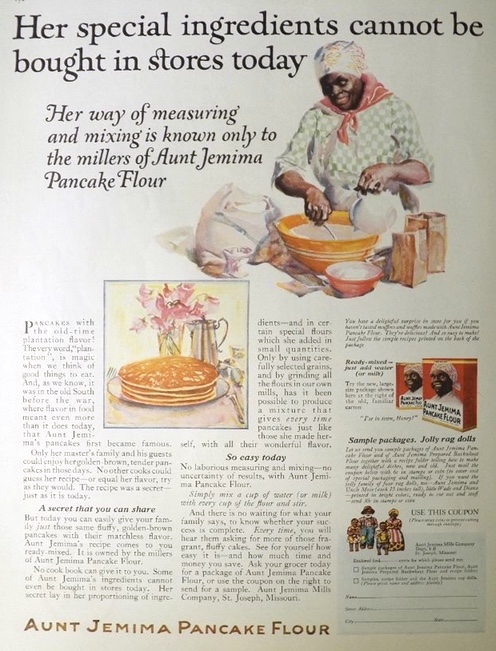1924 Aunt Jemima Pancake Flour Ad ~ Her Special Ingredients