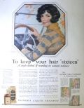 1924 Packer's Shampoo Ad ~ Keep Your Hair "Sixteen"