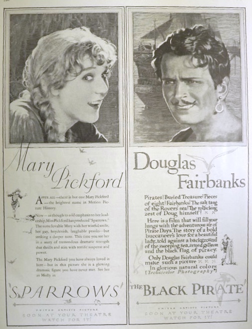 1926 United Artists Movie Ad ~ Mary Pickford, Douglas Fairbanks