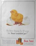 1938 Bon Ami Cleanser Ad ~ Baby Chick with Egg