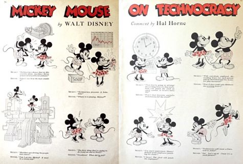 1933 Mickey Mouse on Technocracy Print With Text