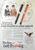1924 Parker Pen Ad ~ Lady Duofold