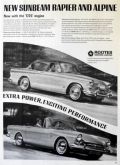 1965 Vintage Sunbeam Rapier & Alpine Ad ~ With '1725' Engine