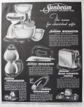 1938 Sunbeam Appliances Ad ~ Mixmaster, Coffeemaster, etc.