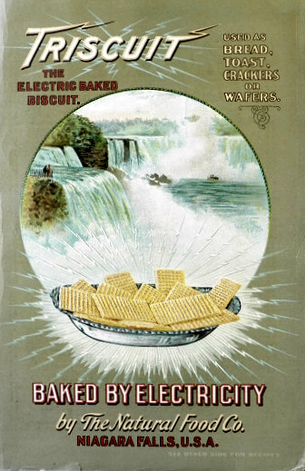 1903 Triscuit Biscuit 2-Sided Ad ~ Baked By Electricity