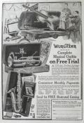 1919 Wurlitzer Muscial Instruments Ad ~ Complete Outfits on Free Trial
