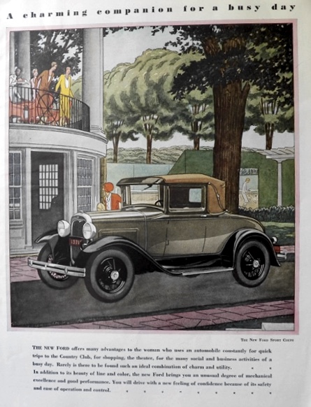 1930 Ford Sport Coupe Ad ~ A Charming Companion