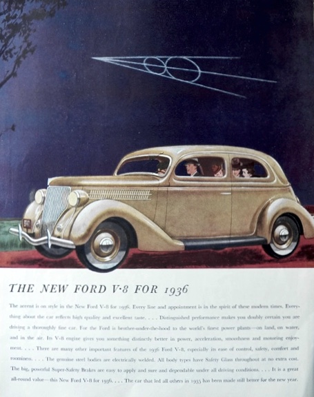 1936 Ford V-8 Ad ~ Accent on Style
