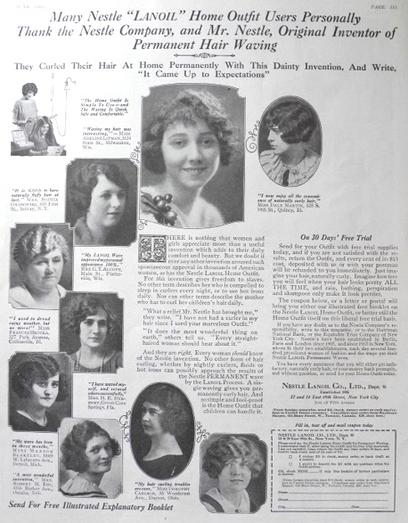 1924 Nestles Lanoil Permanent Wave Kit Ad