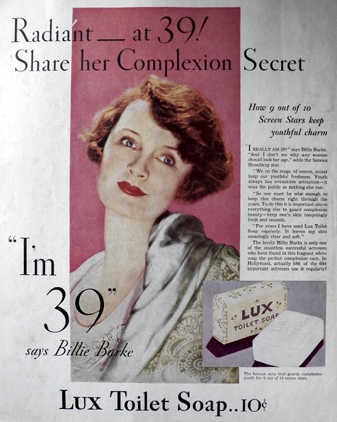 1932 Lux Toilet Soap Ad ~ Billie Burke ~ Radiant at 39!