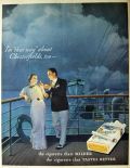 1934 Chesterfield Cigarettes Ad ~ Couple on Ship