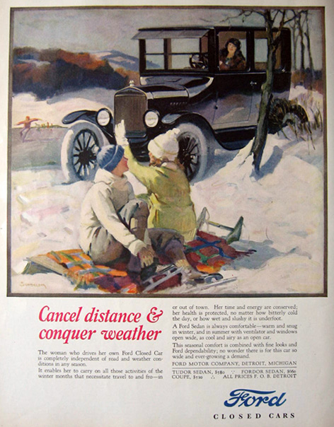 1925 Ford Closed Car Ad ~ Haddon Sundblom