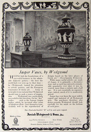 1924 Wedgwood Jasper Vase Ad