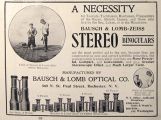 1899 Antique Bausch & Lomb Stereo Binoculars Ad